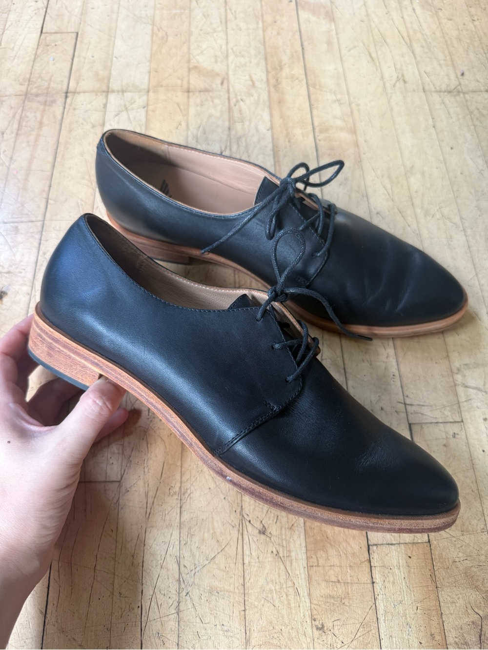 FORTRESS OF INCA Emmy Oxfords Black Leather Lace Up Leather Sole Classic 39 - Picture 2 of 11